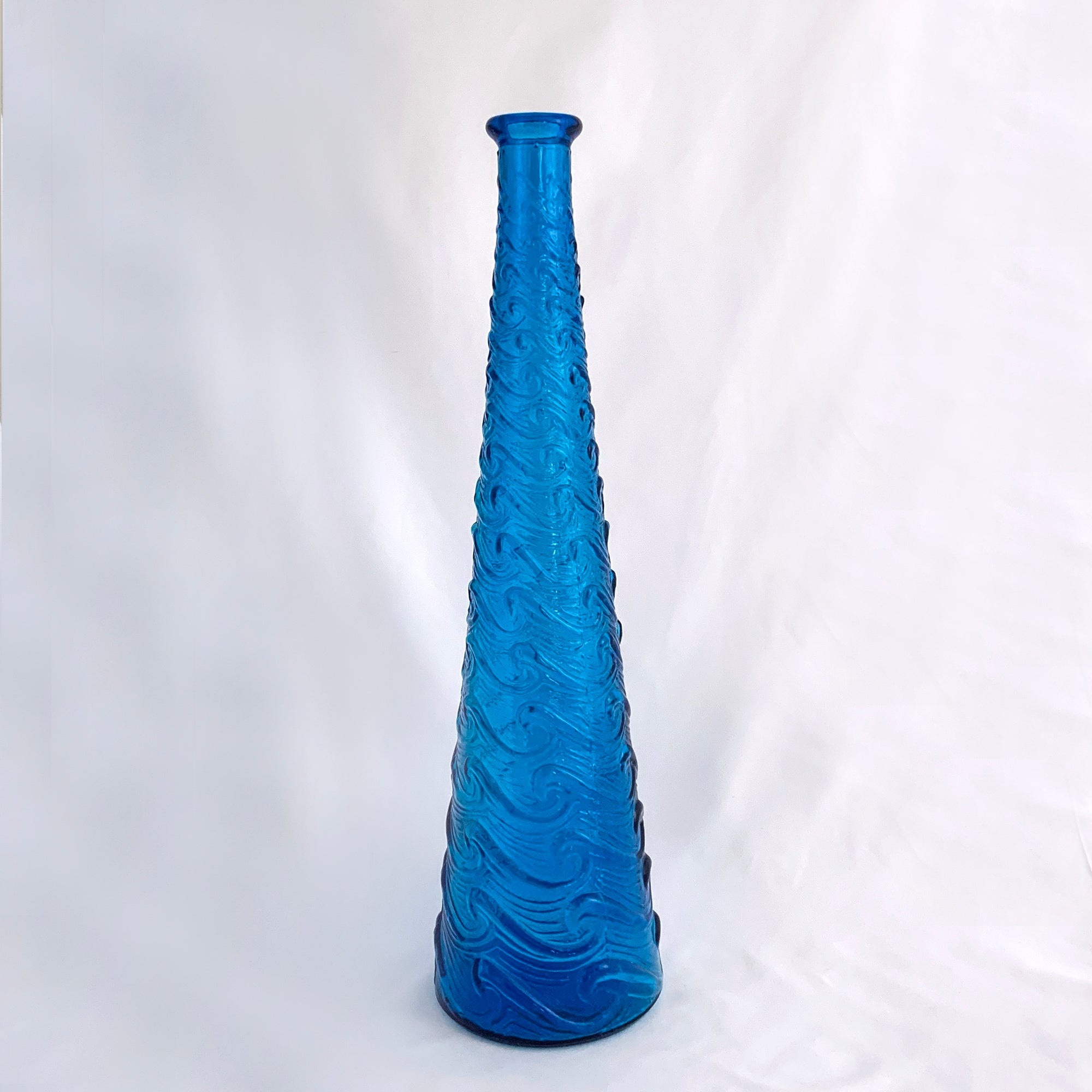 Empoli Genie Bottle in Blue Glass