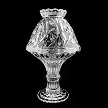 Load image into Gallery viewer, Add an elegant touch to your home with this exquisite &quot;Fairfax&quot; candle holder from Fifth Avenue Crystal. Crafted from 24% lead crystal, this two-piece fairy lamp is sure to bring classic, vintage style to your decor. Make your home sparkle with Czechoslovakian elegance!  In excellent condition, free from chips.  Measures approximately 9 1/4 inches tall
