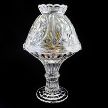 Load image into Gallery viewer, Add an elegant touch to your home with this exquisite &quot;Fairfax&quot; candle holder from Fifth Avenue Crystal. Crafted from 24% lead crystal, this two-piece fairy lamp is sure to bring classic, vintage style to your decor. Make your home sparkle with Czechoslovakian elegance!  In excellent condition, free from chips.  Measures approximately 9 1/4 inches tall
