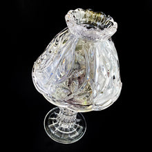 Load image into Gallery viewer, Add an elegant touch to your home with this exquisite &quot;Fairfax&quot; candle holder from Fifth Avenue Crystal. Crafted from 24% lead crystal, this two-piece fairy lamp is sure to bring classic, vintage style to your decor. Make your home sparkle with Czechoslovakian elegance!  In excellent condition, free from chips.  Measures approximately 9 1/4 inches tall
