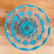 Load image into Gallery viewer, This open candy bowl is a classic piece of glassware from the Anchor Hocking Glass Company in their Fairfield pattern in light blue. Produced between 1977-1978. Perfect for candy, a catchall or as a planter. The colour is superb!  In excellent condition, no chips or cracks.  Measures 6 x 3 3/4 inches
