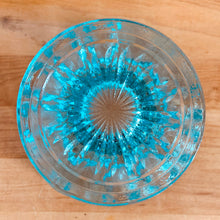 Load image into Gallery viewer, This open candy bowl is a classic piece of glassware from the Anchor Hocking Glass Company in their Fairfield pattern in light blue. Produced between 1977-1978. Perfect for candy, a catchall or as a planter. The colour is superb!  In excellent condition, no chips or cracks.  Measures 6 x 3 3/4 inches

