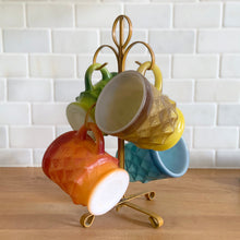 Load image into Gallery viewer, Vintage Fire-King Kimberly Ombré Mugs, Set of 4 with Stand
