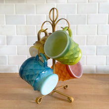 Load image into Gallery viewer, Vintage Fire-King Kimberly Ombré Mugs, Set of 4 with Stand
