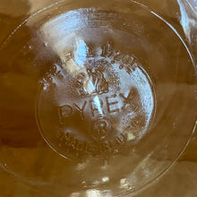 Load image into Gallery viewer, Vintage Flameware clear glass double boiler no. 6283-U1 1/2 QT with glass lid 6283-C C-18. Crafted by PYREX, USA, between 1936 - 1979. The absolute best way to melt chocolate, make creamy smooth hollandaise sauce or prepare custards!

In excellent condition, no chips. Maker&#39;s mark on each piece.

Measures 12 x 6 1/2 x 7 1/2 inches (incl. handle)
