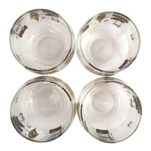 Load image into Gallery viewer, Set of four vintage Fred Press Golden Meadow 13oz roly poly glasses featuring 22kt gold butterflies and botanicals on a frosted band. Crafted by Federal Glass, USA, 1950s/60s. Add these iconic glasses to your barware collection!

In excellent condition, no chips, age-related wear to the gold.

Measures 3 1/4 x 3 1/8 inches

Capacity 13 ounces

