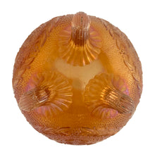 Load image into Gallery viewer, Jacks Daughter of All Trades Vintage Antique Retro Mid-Century Modern Modernist Kitsch Store Shop Reseller Etsy Shopify Toronto Canada Free Porch Pick Up Local Delivery Worldwide Shipping Judy Weinberg Unique Birthday Housewarming Hostess Sustainable Gift Home Decor Collectible Collector Mothers Day Farmhouse Cottagecore Cottage Shabby Chic Iridescent Marigold Carnival Glass Rose Bowl Fenton 1920s

