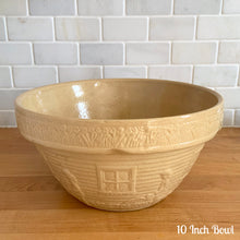 Load image into Gallery viewer, Vintage Girl Watering Can Yellow Ware Mixing Bowls, Robinson Ransbottom Pottery Co.

