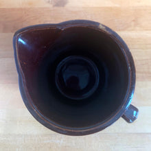 Load image into Gallery viewer, Vintage Gloss Brown Horizontal Ribbed Pitcher, Monmouth Western Stoneware, USA
