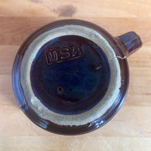 Load image into Gallery viewer, Jacks Daughter of All Trades Vintage Antique Mid-Century Modern Store Shop Reseller Etsy Shopify Toronto Canada Free Porch Pick Up Local Delivery Worldwide Shipping Judy Weinberg Unique Housewarming Sustainable Home Decor Collectible Collector Gift Farmhouse Cottagecore Cottage Grannycore Shabby Chic glossy deep brown stoneware pitcher horizontal ribbed Monmouth Western Stoneware 1920s farmhouse decor utilitarian kitchen art pottery

