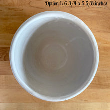 Load image into Gallery viewer, Vintage mid-century gloss white ceramic jardiniere planter featuring a pineapple pattern. Crafted by Robinson Ransbottom Pottery Co., USA, 1940s. A beautiful piece to add to your art pottery collection!

In excellent condition, no chips/cracks/repairs. Typical manufacturing glaze pops. Maker&#39;s mark.

Option 1: 6 3/4 x 5 5/8 inches
