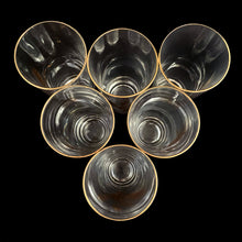 Load image into Gallery viewer, Set of six, vintage mid-century clear cocktail glasses featuring a group of golden wheat stems. Perfect for cocktails or a casual beer. Measures 2 3/4 x 6 3/4 14 ounces
