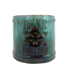 Load image into Gallery viewer, Vintage green drip glaze round Centennial redware planter. Crafted by Blue Mountain Pottery, Canada, 1967. The Canadian Centennial was a yearlong celebration held in 1967 to celebrate the 100th anniversary of Canadian Confederation.

In excellent condition, no chips/cracks/repairs. Maker&#39;s mark on the bottom.

Measures 3 1/8 x 2 7/8 inches
