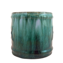 Load image into Gallery viewer, Vintage green drip glaze round Centennial redware planter. Crafted by Blue Mountain Pottery, Canada, 1967. The Canadian Centennial was a yearlong celebration held in 1967 to celebrate the 100th anniversary of Canadian Confederation.

In excellent condition, no chips/cracks/repairs. Maker&#39;s mark on the bottom.

Measures 3 1/8 x 2 7/8 inches
