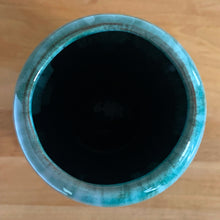 Load image into Gallery viewer, Overhead view of green drip glaze bubble vase, Blue Mountain Pottery
