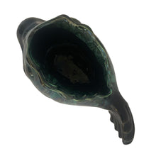 Load image into Gallery viewer, A delightful 1970s vintage figural fish planter from Wyatt Art Pottery, Canada that&#39;ll bring a splash of whimsical fun to your home. This delightful green drip glazed cutie is perfect for filling with your favorite houseplant, or repurposing to hold pens, makeup brushes, and more. This &#39;catch&#39; is sure to bring a smile to any room!

In excellent condition, no chips/cracks.

Measures 9 1/2 x 4 x 6 1/8 inches
