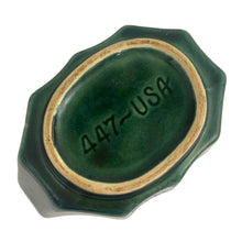 Load image into Gallery viewer, Jacks Daughter of All Trades Vintage Antique Mid-Century Modern Store Shop Reseller Etsy Shopify Toronto Canada Free Porch Pick Up Local Delivery Worldwide Shipping Judy Weinberg Unique Housewarming Wedding Sustainable Home Decor Collectible Collector Gift Farmhouse Cottagecore Cottage Grannycore Shabby Chic oval decagon green drip glaze pottery planter 447 Hull 1950s. Garden Lover container succulents houseplant.
