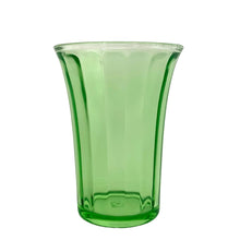 Load image into Gallery viewer, Vintage "FEG77" Green Uranium Depression Glass Juice Tumbler, Federal Glass, USA
