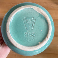 Load image into Gallery viewer, Vintage Green Speckle Glazed Art Deco Handled Ceramic Vase, York Pottery (Pfaltzgraff), USA
