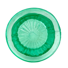 Load image into Gallery viewer, Jacks Daughter of All Trades Vintage Antique Mid-Century Kitsch Store Shop Reseller Etsy Shopify Toronto Canada Free Porch Pick Up Local Delivery Worldwide Shipping Judy Weinberg Unique Housewarming Gift Sustainable Gift Wedding Gift Home Decor Collectible Collector Gift Farmhouse Cottagecore Cottage Lodge Shabby Chic Industrial uranium art glass swung flower vase ruffled rim Fenton Art Glass 1930s Glows brilliantly black light
