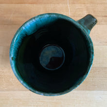 Load image into Gallery viewer, This fabulous vintage green and black drip glazed mug was produced by Blue Mountain Pottery, the pride of Collingwood, Canada, circa 1970. Perfect for your morning cuppa!

Excellent condition, no chips or cracks.

Measures 4 x 4 inches (without handle)
