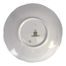 Load image into Gallery viewer, Vintage Chrysanthemum fine bone china teacup and saucer featuring flowers in shades of green and gold gilt trim. Crafted by Paragon, England, 1923-33. A lovely way to enjoy a cuppa tea!

In excellent condition, no chips, cracks or repairs. Maker&#39;s mark on the bottom.

Measures 4 x 2 3/8 inches | Saucer measures 5 1/2 inches
