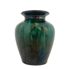 Load image into Gallery viewer, Vintage miniature green drip glaze round art pottery redware vase. Crafted by Blue Mountain Pottery, Canada, 1970s. Perfect for a small floral arrangement or use as decor.

In excellent condition, no chips/cracks/repairs. Original sticker on the bottom.

Measures 3 1/4 x 4 1/8 inches
