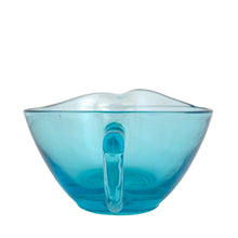 Load image into Gallery viewer, Handle view of Hazel-Atlas Capri Hobnail creamer in electric turquoise pressed glass, USA 1950s

