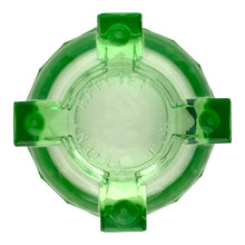 Load image into Gallery viewer, Bottom view of Hazel-Atlas uranium glass hand beater showing 'patent applied for'
