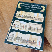 Load image into Gallery viewer, This vintage softcover High School Manual on Commercially Canned Foods is a jam-packed with information about the commercial canning process, food safety and recipes. Its 46 pages are filled reference information, black and white illustrations and photographs. Published by the American Can Company in 1946, Hamilton, Canada. This would have been given to high school students as part of the curriculum.

In good vintage condition with age-related wear, foxing/yellowing of the pages.

Measurements 6 x 9 inches
