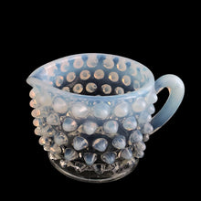 Load image into Gallery viewer, Vintage Hobnail French opalescent glass oil cruet with stopper. Crafted by Fenton Art Glass, USA, 1939 - 1964. A lovely way to serve oil, vinegar or your favourite salad dressing.

In excellent used vintage condition, no chips.

Measures 1 1/2 x 4 1/2 inches
