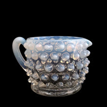 Load image into Gallery viewer, Vintage Hobnail French opalescent glass oil cruet with stopper. Crafted by Fenton Art Glass, USA, 1939 - 1964. A lovely way to serve oil, vinegar or your favourite salad dressing.

In excellent used vintage condition, no chips.

Measures 1 1/2 x 4 1/2 inches
