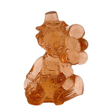 Load image into Gallery viewer, Vintage Iffy All the World Loves a Clown peachy orange glass figurine. Crafted by Mosser Glass, USA, 1981 - 1982. This adorable little collectible clown holds a bunch of balloons and has his name on his back...so cute!

In like new condition, in original box with leaflet.

Measures 2 3/4 x 1 3/8 x 3 1/2 inches
