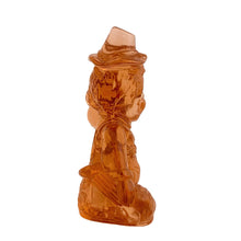 Load image into Gallery viewer, Vintage Iffy All the World Loves a Clown peachy orange glass figurine. Crafted by Mosser Glass, USA, 1981 - 1982. This adorable little collectible clown holds a bunch of balloons and has his name on his back...so cute!

In like new condition, in original box with leaflet.

Measures 2 3/4 x 1 3/8 x 3 1/2 inches
