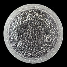 Load image into Gallery viewer, Overhead view of Iittala Ultima Thule footed glass serving bowl base showing dense organic bubble cluster foot ring pattern
