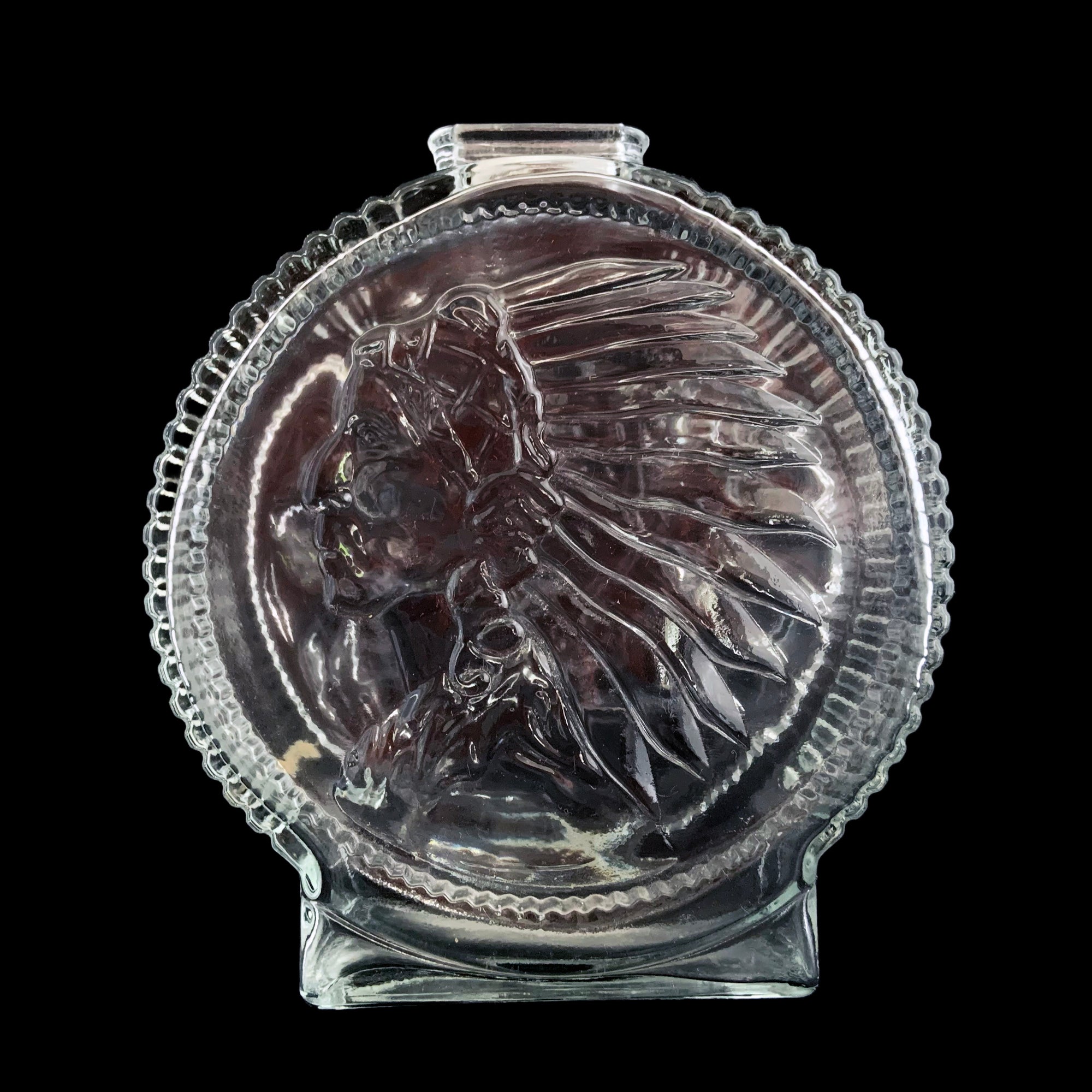 Vintage Pressed Glass Indian Head Buffalo Coin Bank Anchor Hocking