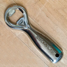 Load image into Gallery viewer, Vintage Just Say OV classic debossed promotional advertising metal bottle opener with drilled hole for hanging. Crafted by Ledco, Canada. A great addition to any beer drinker&#39;s barware collection!

In as found vintage condition.

Measures 5 1/4 inches
