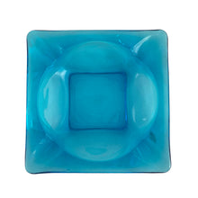 Load image into Gallery viewer, Vintage mid-century laser blue square glass ashtray would make a great addition to your lounge or barware collection. Crafted by Anchor Hocking, USA, 1957 - 1965. The colour is out of this world!

In excellent condition, no chips or cracks.

Measures 4 1/8 x 4 1/8 inches
