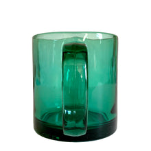 Load image into Gallery viewer, Handle view, squared stub handle centred, thick teal glass, heavy base
