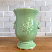 Load image into Gallery viewer, Rear view of the vase highlighting the embossed berry and leaf design on the body
