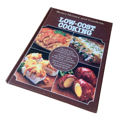 Better Homes and Gardens is known for its fabulous cookbooks. This hardcover cookbook focuses on Low-Cost Cooking recipes. Its 96 pages are filled with amazing recipes along with many colour photographs. Originally published by Meredith Corporation, USA, 1980. This is the first edition, forth printing, 1981.

In great vintage condition.