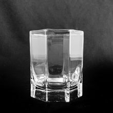 Load image into Gallery viewer, Set of four vintage Luminarc &quot;Octime&quot; clear 5 oz flat glass tumblers. Crafted by Cristal D’Arques-Durand, France, 1980s. Perfect for today&#39;s compact spaces.  In like new condition, free from chips.  Measures 2 5/8 x 3 1/4 inches  Capacity 5 ounces   
