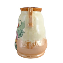 Load image into Gallery viewer, This one-of-a-kind vintage art deco vase is a perfect addition to any room! With its pale yellow and vibrant orange glaze, the vase is artfully decorated with hand painted flowers. Crafted by Royal Trico, Japan circa 1940s, this vase will bring an enchanting touch to your home&#39;s decor!  In excellent condition, free from chips/cracks/repairs. Marked on the bottom &quot; Hand Decorated Royal Trico Nagoya Japan&quot;.  Measures 4 1/4 x 6 1/4 inches
