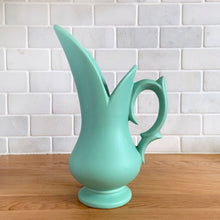 Load image into Gallery viewer, Rare Vintage Matte Turquoise Pitcher Vase, McCoy Pottery

