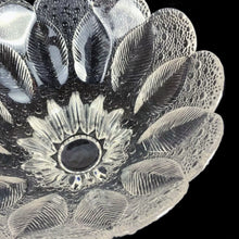 Load image into Gallery viewer, Vintage &quot;Medea&quot; crystal bowl featuring a floral shape with leaves and dew drops. Designed by R. Koschnick for Holmegaard/Lausitzer Glaswerks, E. Germany, circa 1970s. This brilliant crystal bowl is perfect for serving salads and fruit, or use as a console bowl to add sparkle to your decor! In excellent condition, free from chips. Measures 7 7/8 x 4 3/4 inches
