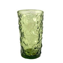 Load image into Gallery viewer, Vintage &quot;Miliano Green&quot; 6 ounce flat glass tumbler featuring a textured surface which makes them incredible easy to hold. Produced by the Anchor Hocking Glass Company, USA between 1960 - 1969. These green glasses bring back all those retro vibes!  In excellent condition, no chips or cracks.  Measures 2 1/4 x 3 3/4 inches  Capacity 6 ounces
