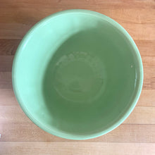 Load image into Gallery viewer, Vintage set of five ceramic nested mixing bowls with an exterior pattern of horizontal waves. Crafted by Robinson Ransbottom Pottery Co., USA, 1960s. A beautiful set to add to your kitchen&#39;s art pottery collection!

Measurements and Condition

No chips/cracks/repairs, wear commensurate with age, manufacturer&#39;s glaze pops and maker&#39;s marks.

Mint Green, 9 1/4 x 4 3/4 inches.
