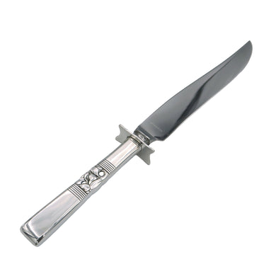 Beautifully detailed vintage Morning Star silver plate carving knife. Crafted by Community Plate, 1950s. Elegance personified!

In vintage condition.

Measures 11 inches