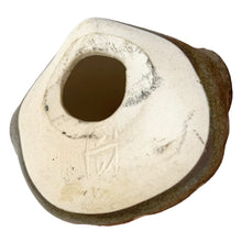 Load image into Gallery viewer, Jacks Daughter of All Trades Vintage Antique Mid-Century Kitsch Store Shop Reseller Etsy Shopify Toronto Canada Free Porch Pick Up Local Delivery Worldwide Shipping Judy Weinberg Unique Housewarming Gift Sustainable Gift Wedding Gift Home Decor Collectible Collector Gift Farmhouse Cottagecore Cottage Lodge Shabby Chic Industrial handmade art pottery owl figurine glazed in moss green with white spots and brown details Strawberry Hill Werkshop Canada 1970s highly collectible owl collector whimsy whimsical
