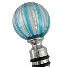 Load image into Gallery viewer, Detail of hand-blown glass craftsmanship on Murano circus ball wine stopper from Italy
